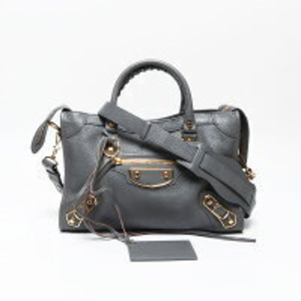Balenciaga City Metallic Leather Shoulder Bag Gray - Picture 2 of 13